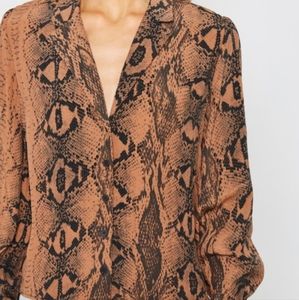 Topshop Snakeskin Printed Top